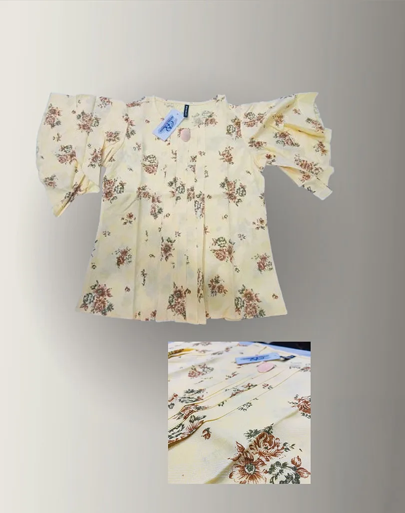 Pleated Floral Top