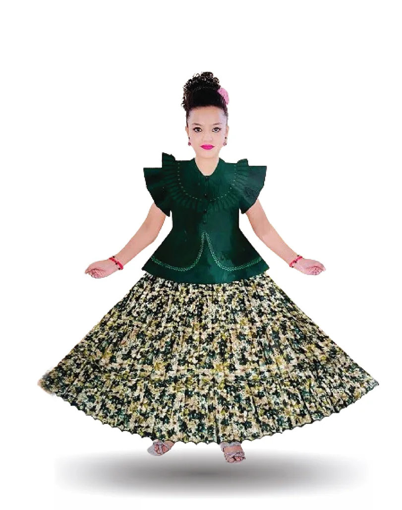 Elegant Green Floral Dress